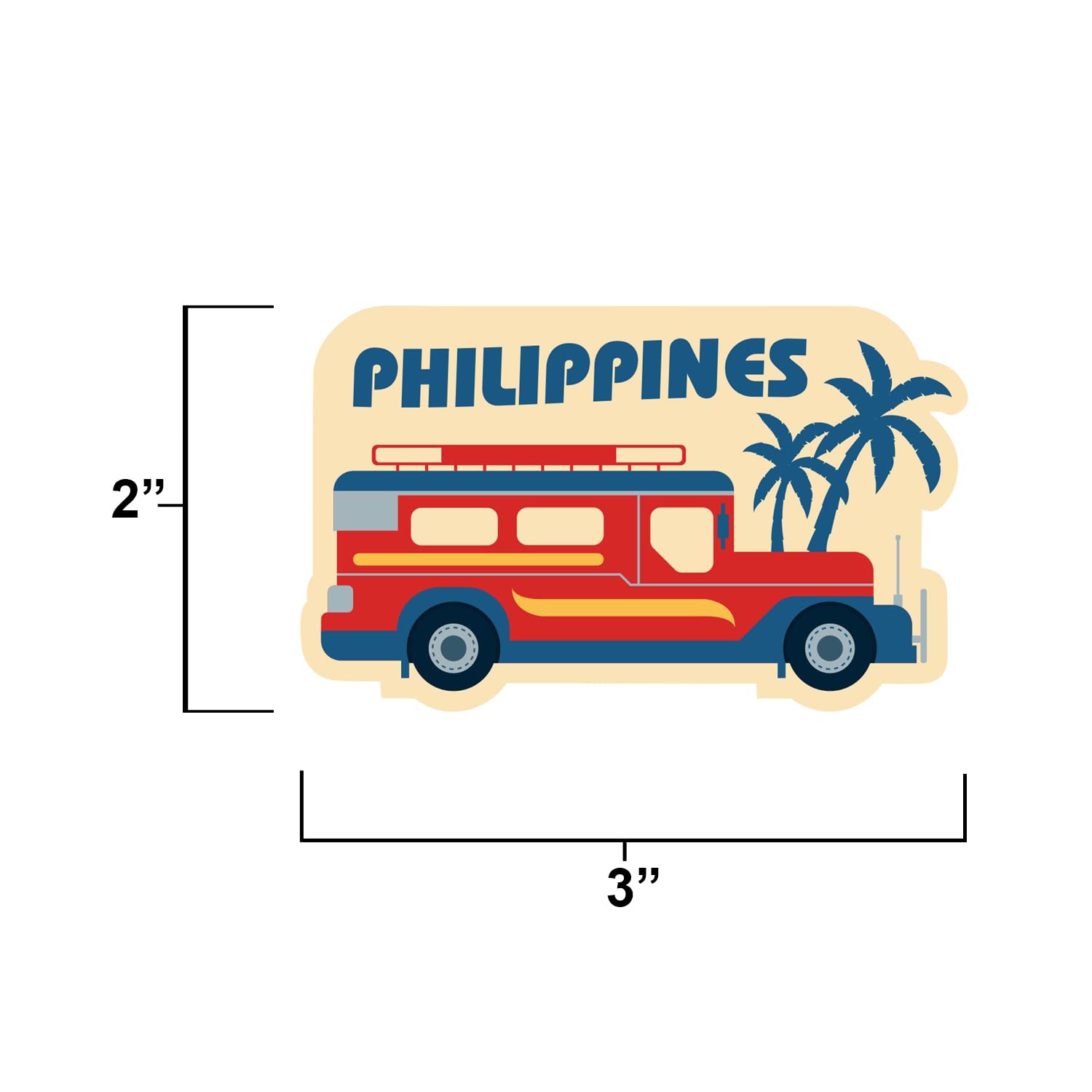 Vagabond Heart Philippines Weatherproof Vinyl Sticker - Waterproof Decal for Laptops, Cars, Tumblers & Outdoor Gear - Perfect for Travel Enthusiasts