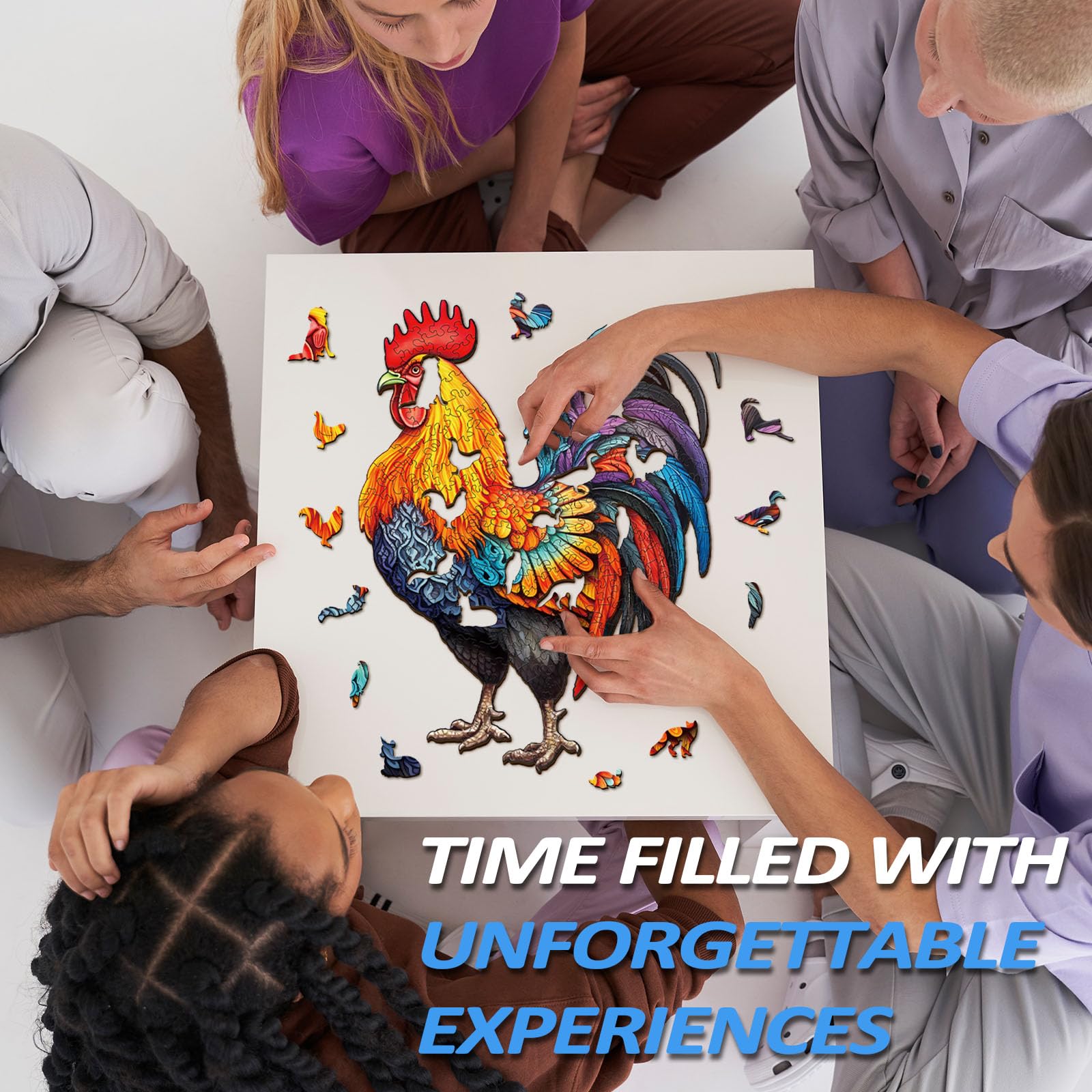 Premium 100-Piece Wooden Rooster Puzzle for Adults - Challenging & Unique Jigsaw Puzzle Gift for Women & Men (10.2 x 7.8 Inches) - Perfect for Relaxation, Stress Relief & Home Decor