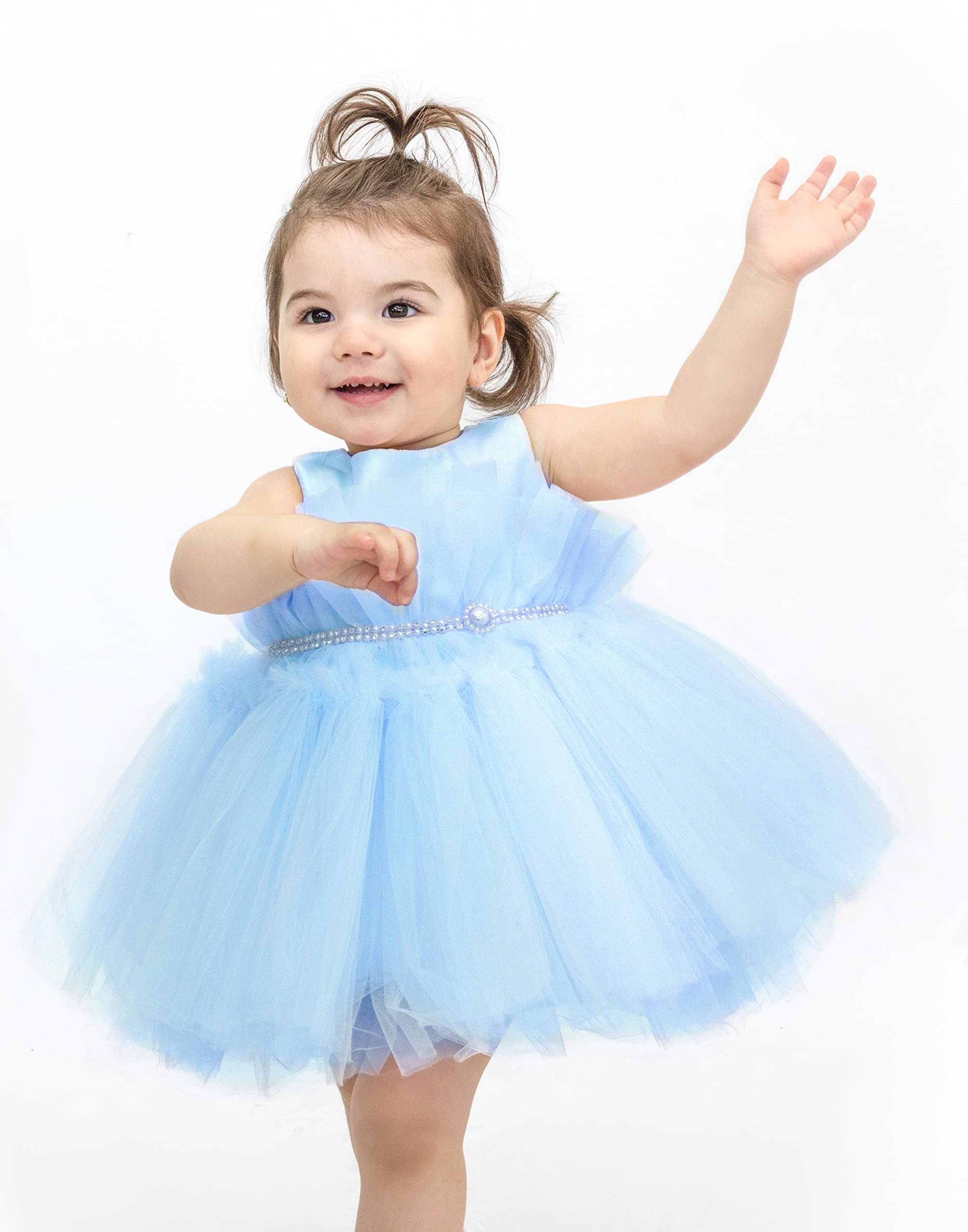 Lilax Baby Girl Tulle Princess Tutu Dress 3-Piece Set with Shoes & Headband - Perfect for Weddings, Birthday Parties, Photo Shoots & Special Occasions
