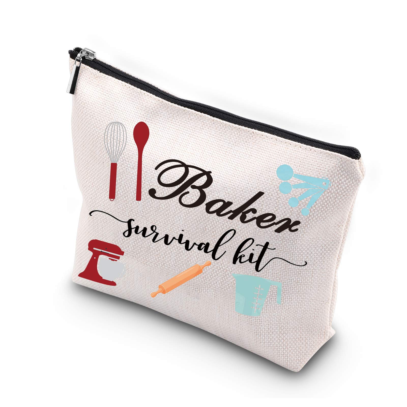 WCGXKO Baker Survival Kit - Portable Travel Toiletry & Makeup Bag for Baking Lovers (Marble Design) - Perfect for Baking Classes, Travel, and Gift Giving