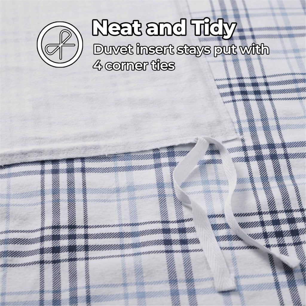 Soft Plaid Flannel Cotton Duvet Cover Set - Classic Farmhouse Style for Cozy Bedroom Decor | Perfect for Winter, Guest Rooms & Rustic Home Styling