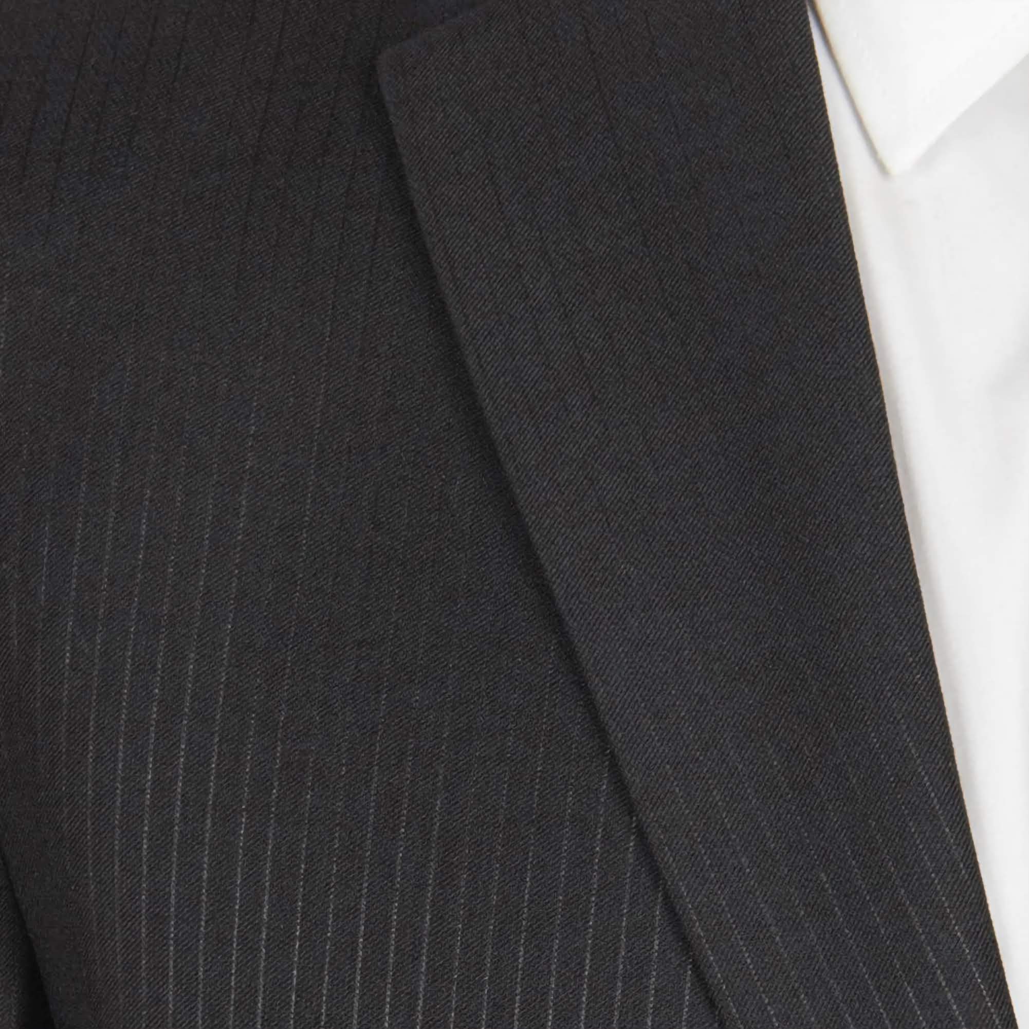 Modern Fit 2-Piece Pinstripe Suit for Men - Slim Black Business Suit with 2-Button Jacket | Perfect for Office, Weddings & Formal Events