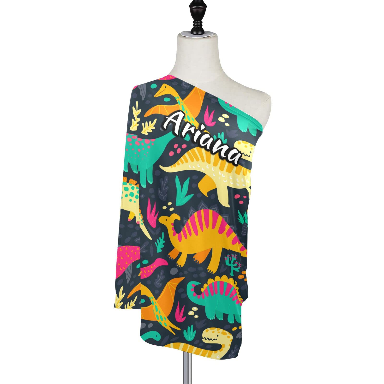 Custom Personalized Dinosaur Baby Car Seat Cover - Stretchy Infant Stroller Canopy for Boys & Girls - Multi-Use Nursing Cover & Sunshade - Perfect for Travel, Shopping & Outdoor Adventures