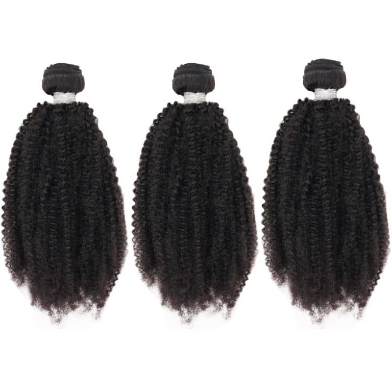 Afro Kinky Curly 100% Human Hair Bundles for Black Women | Natural Looking Weave & Extensions | Perfect for Protective Styles, Braids & Wig Making