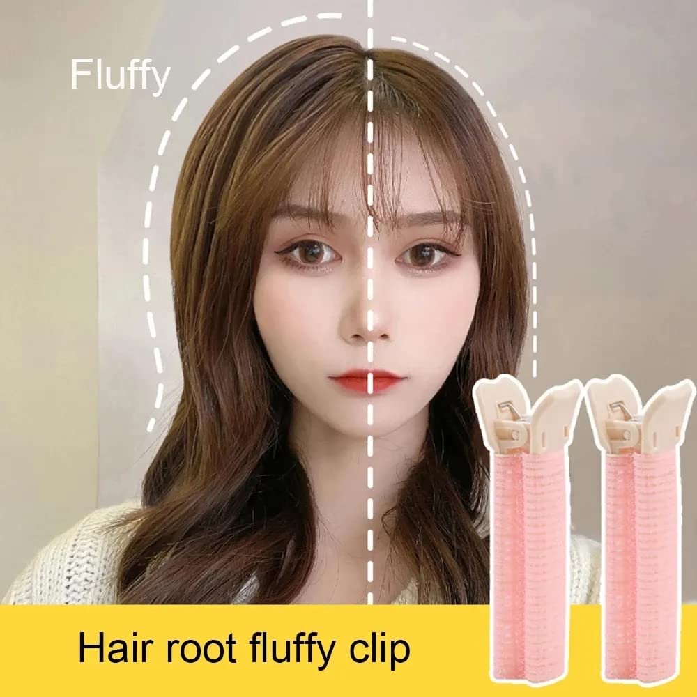 2 Pcs Heatless Hair Rollers with 2 Pcs Crystal Crocodile Clips - Volumizing Root Curlers for Women - DIY Hair Styling Tools for Long & Short Hair - Perfect for Home, Salon, and Party Hairstyles