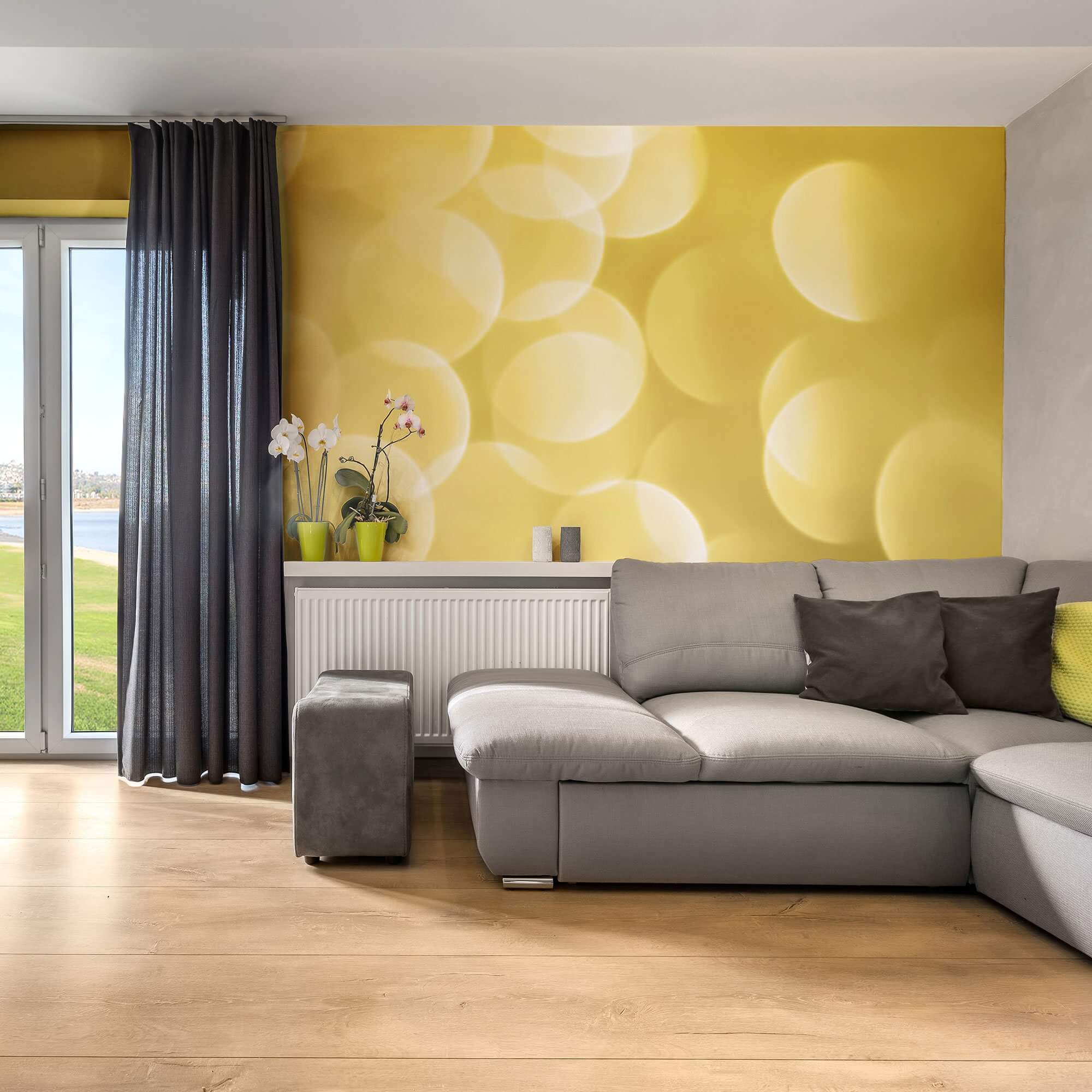 Yellow Light Peel and Stick Removable Wall Mural 4142 - Self-Adhesive Wallpaper for Bedroom, Living Room & Nursery - Easy to Apply & Remove