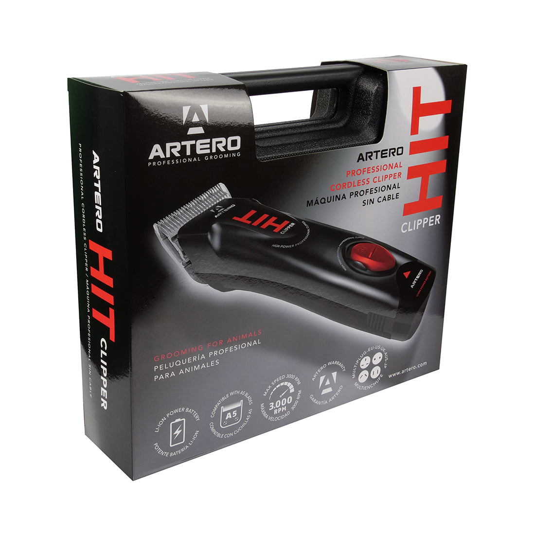Artero HIT Professional Cordless Grooming Clipper (M347) - Rechargeable Hair Trimmer for Men & Women - Quiet & Powerful for Home & Salon Use - Perfect for Beard, Mustache & Body Grooming
