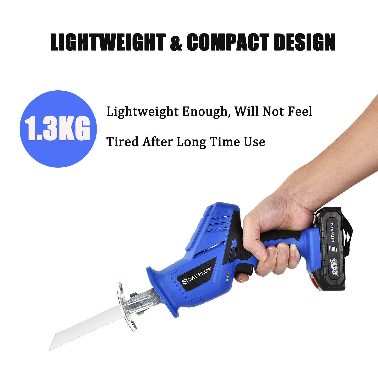Cordless Reciprocating Saw - 20V Electric Wood Saw with 2 x 1.5Ah Batteries for Cutting Metal, Wood, PVC Pipes & Tree Pruning | Portable DIY Power Tool for Indoor & Outdoor Projects - Home Renovation, Construction & Landscaping