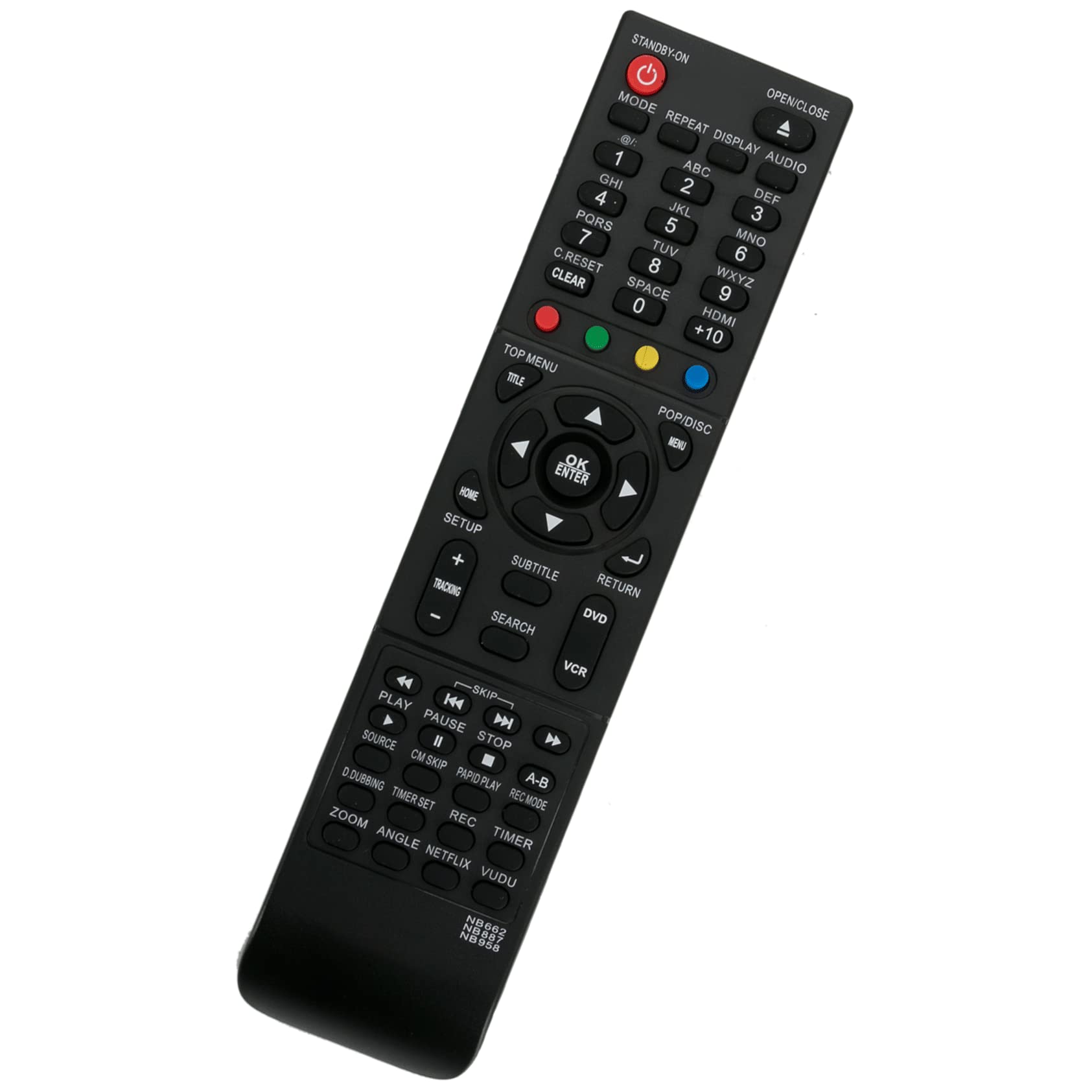 Replacement Remote Control for MAGNAVOX RZV427MG9, RZV427MG9A, ZV427MG9, ZV427MG9A, DV200MW8, DV200MW8A, MBP5210/F7, MBP5220F/F7 - Compatible with NB662, NB887, NB958 Models - Perfect for Digital Video Recorder & Home Entertainment System