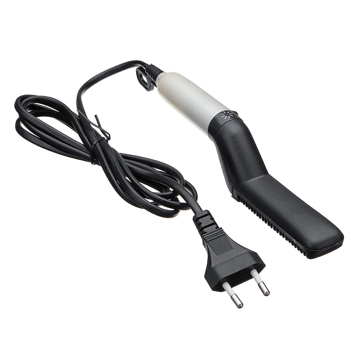 Nillion Professional Multifunctional Hair Straightening Comb & Curler for Men & Women - 2-in-1 Styling Tool for Curly, Wavy, or Straight Hair with Beard Straightener Attachment (White) - Perfect for Home Use, Travel, Salon Styling & Daily Grooming