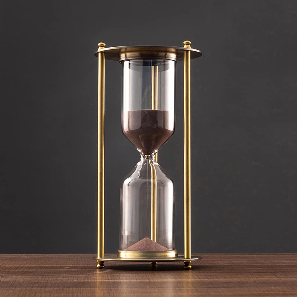 Vintage European Retro Metal Hourglass Sand Timer - 60 Minute Purple Sand Clock for Office Desk, Bookshelf Decor, Study Room Ornament & Meditation Timer | Perfect for Home, Office & Gift Giving