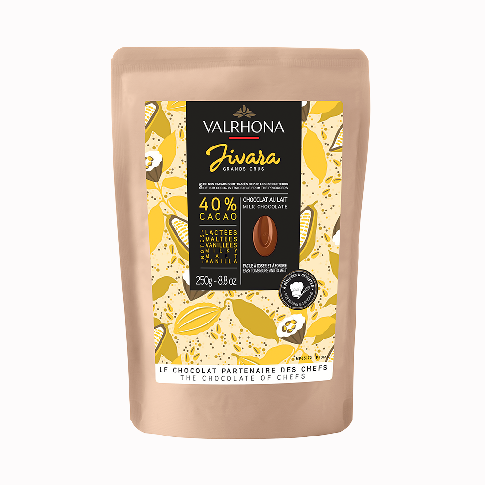 Valrhona Jivara 40% Milk Chocolate Bar - 250g (8.8 oz) for Baking, Desserts & Gourmet Gifting