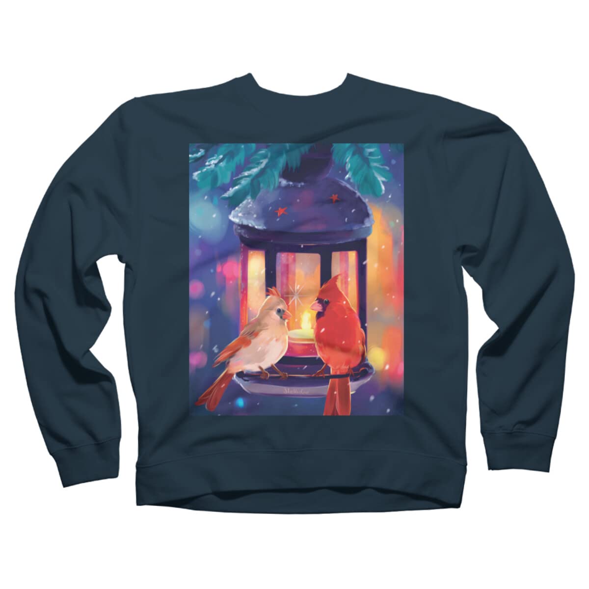 Design By Humans Unisex Christmas in The Air by Mellodee Sweatshirt - Cozy Holiday Pullover for Men & Women - Perfect for Winter Parties, Gift Exchanges & Festive Family Gatherings