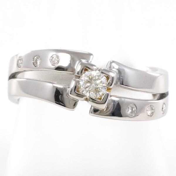 18K White Gold Diamond Ring - Size 15 | Elegant Wedding Band, Anniversary Gift for Women, Perfect for Proposals & Special Occasions