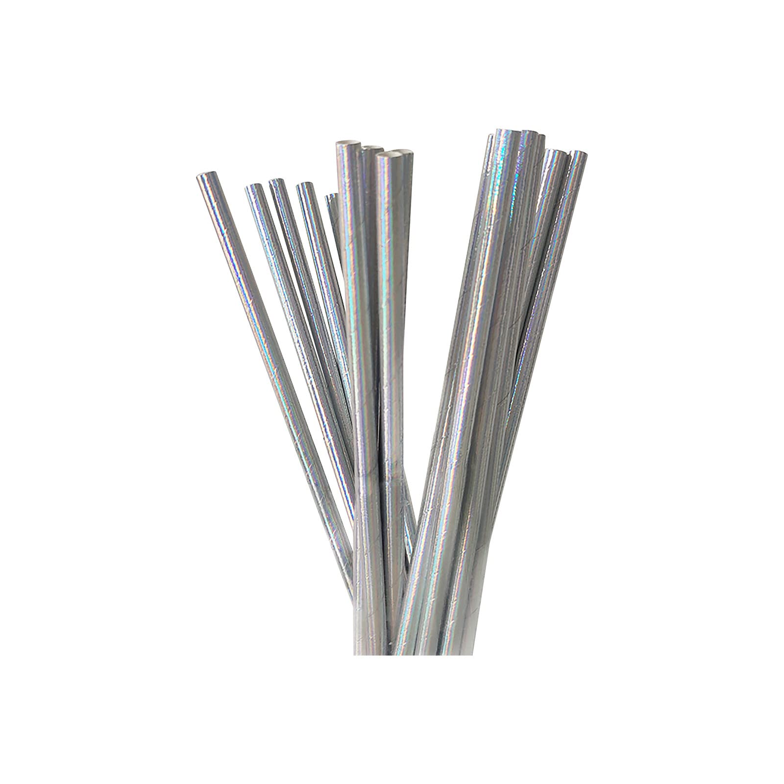 Eco-Friendly Disposable Paper Straws with Glitter & Pearl Film - Rainbow Colored Party Straws for Holidays, Birthdays, Weddings & Home Decor