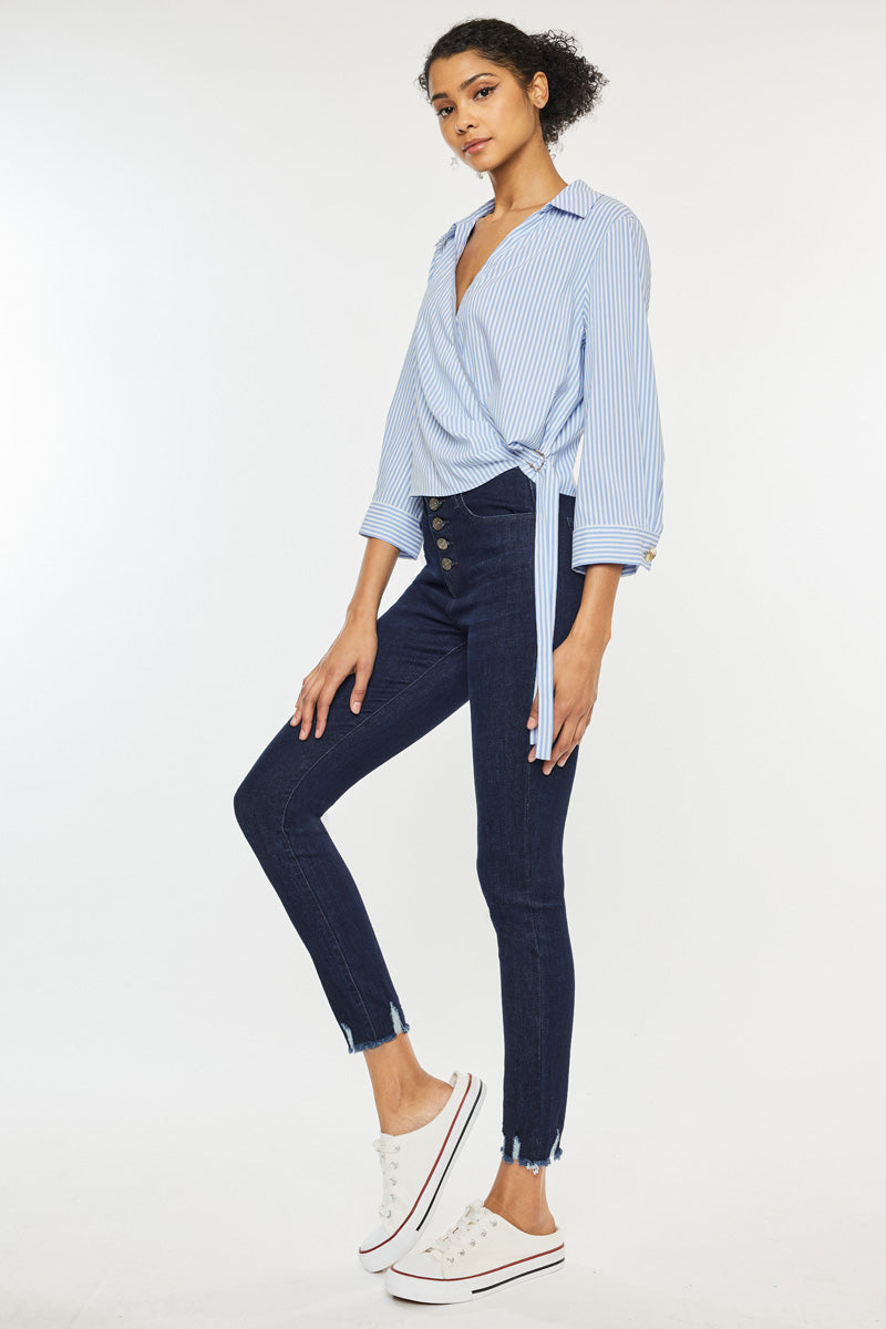 Clove High Rise Ankle Skinny Jeans for Women - Stretchy Denim Pants, Slim Fit, Comfortable Everyday Wear (Office, Casual Outings, Date Night)