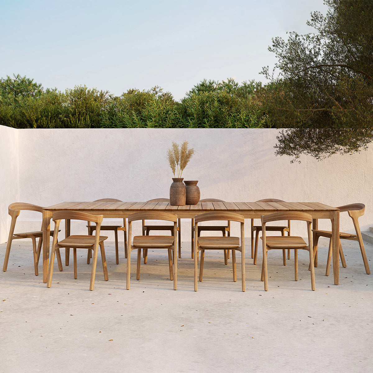 Premium Bok Rectangle Outdoor Dining Table - Weather-Resistant Patio Furniture for Garden, Deck, and Backyard Dining
