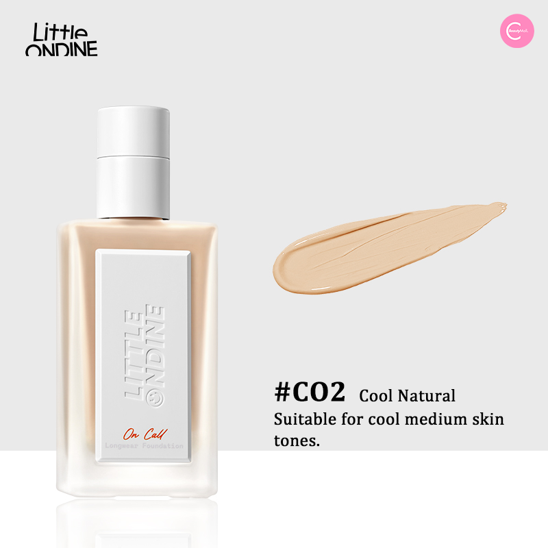 Little Ondine Anytime On Point Longwear Liquid Foundation - 24H Full Coverage Matte Finish Makeup for Oily Skin, Perfect for Daily Wear & Night Out