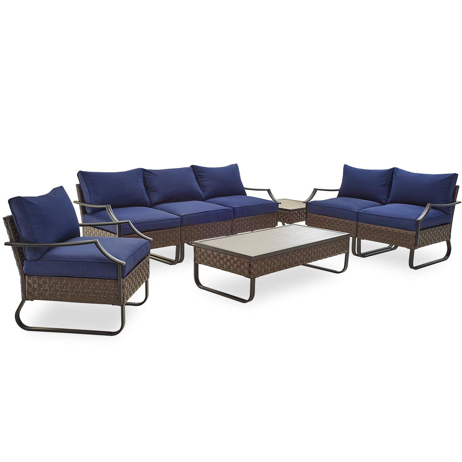 **PatioFestival 8-Piece Outdoor Furniture Set with Thick 8.66