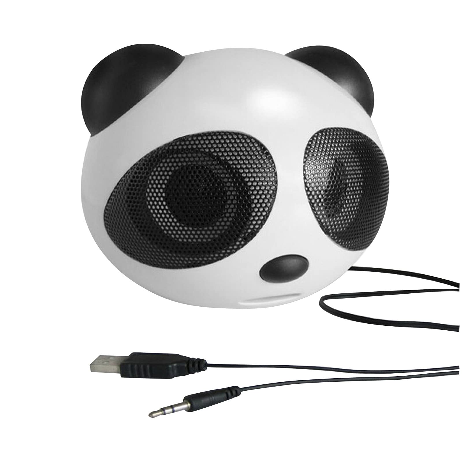 Cute Panda-Shaped Mini USB Speaker - Portable Bluetooth Speaker for Desktop, Laptop & Phone - Compact Sound for Home, Office & Travel (Black)