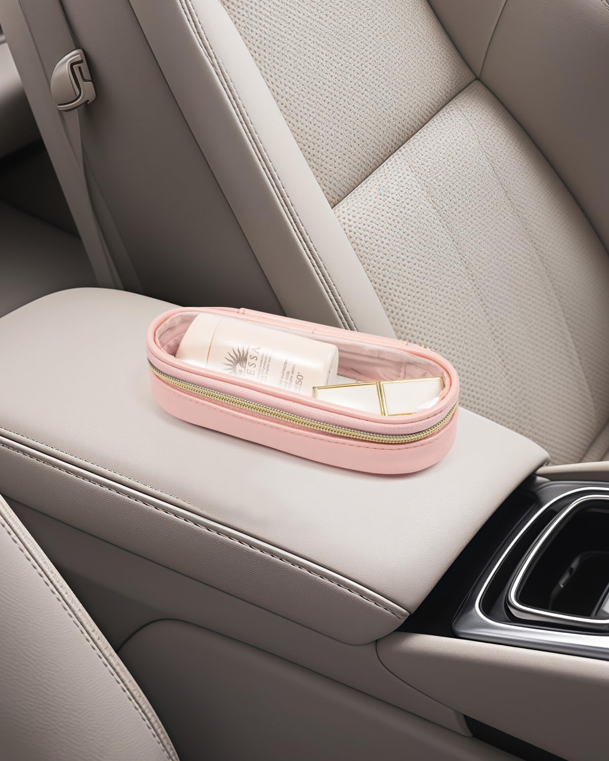 Clear Makeup Brush Holder with Zipper - Waterproof Travel Makeup Brush Pouch Organizer for Women | Christmas Gifts, Cosmetic Bag for Makeup Brushes On-The-Go