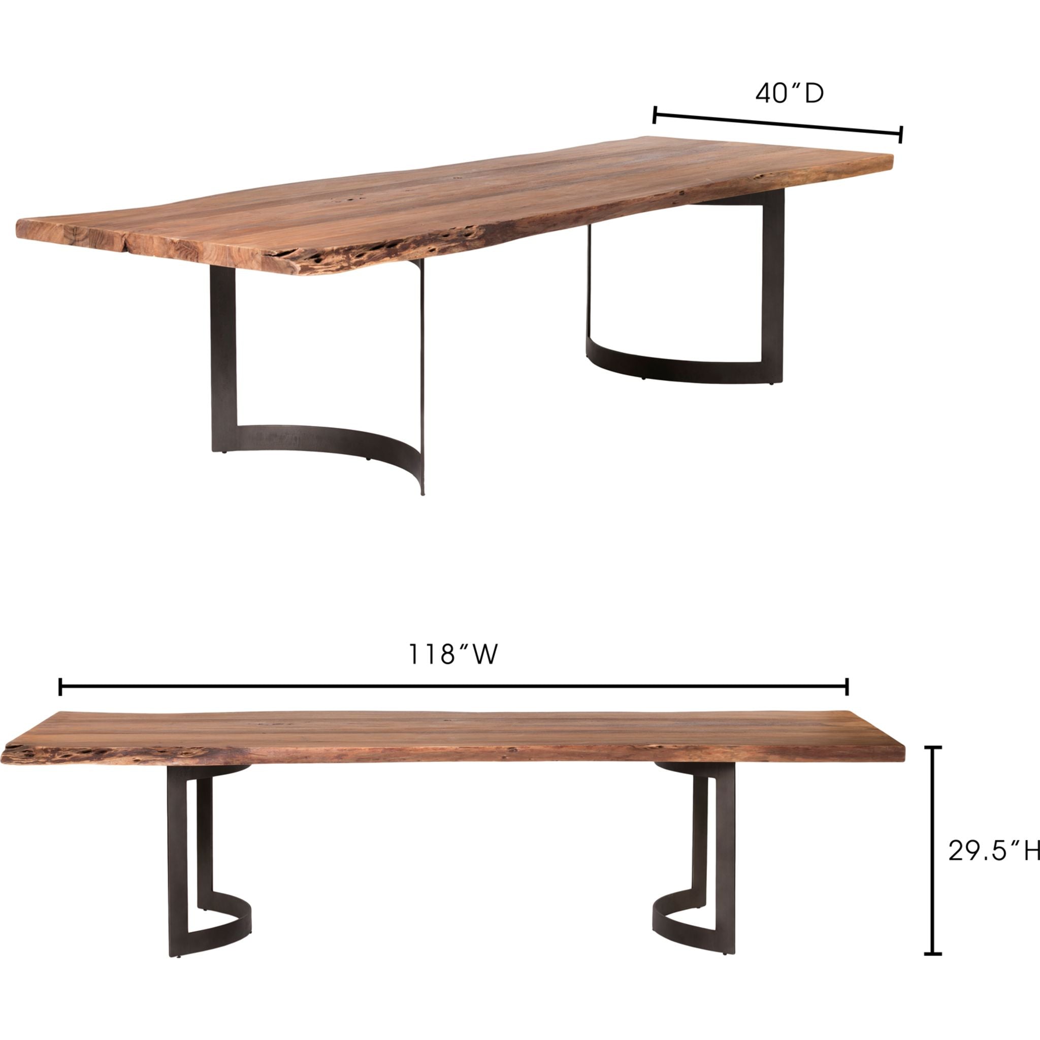 Modern Smoked Bent Dining Table - Elegant Wooden Kitchen Table for Dining Room, Perfect for Family Gatherings & Dinner Parties