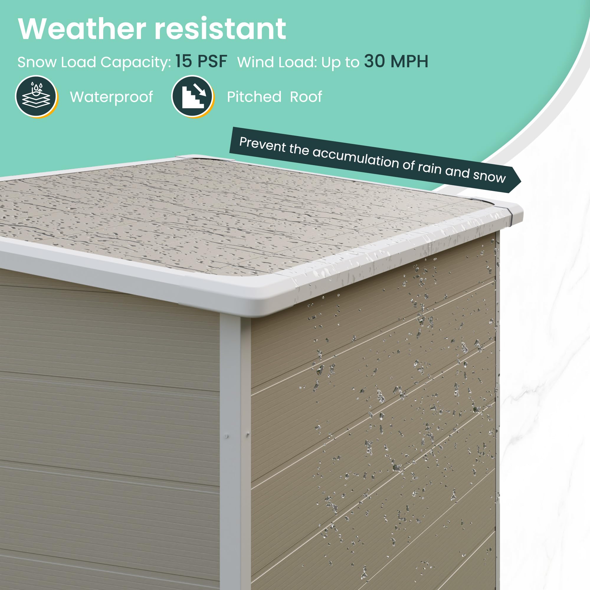 5x3 FT Outdoor Storage Shed - Durable Plastic Resin Garden Shed with Lockable Door for Bike, Garbage Can & Tool Storage | Perfect for Backyard, Patio & Lawn Organization (Light Brown)