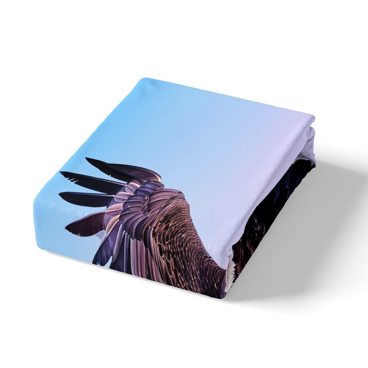 Manfei Eagle Fitted Sheet Set - 3PC Full Size Microfiber Bedding with Flying Eagle Tree Stump Print for Kids & Boys - Animal Theme (1 Fitted Sheet + 2 Pillowcases) - Perfect for Kids' Rooms, Dorm Decor & Wildlife Themed Bedrooms