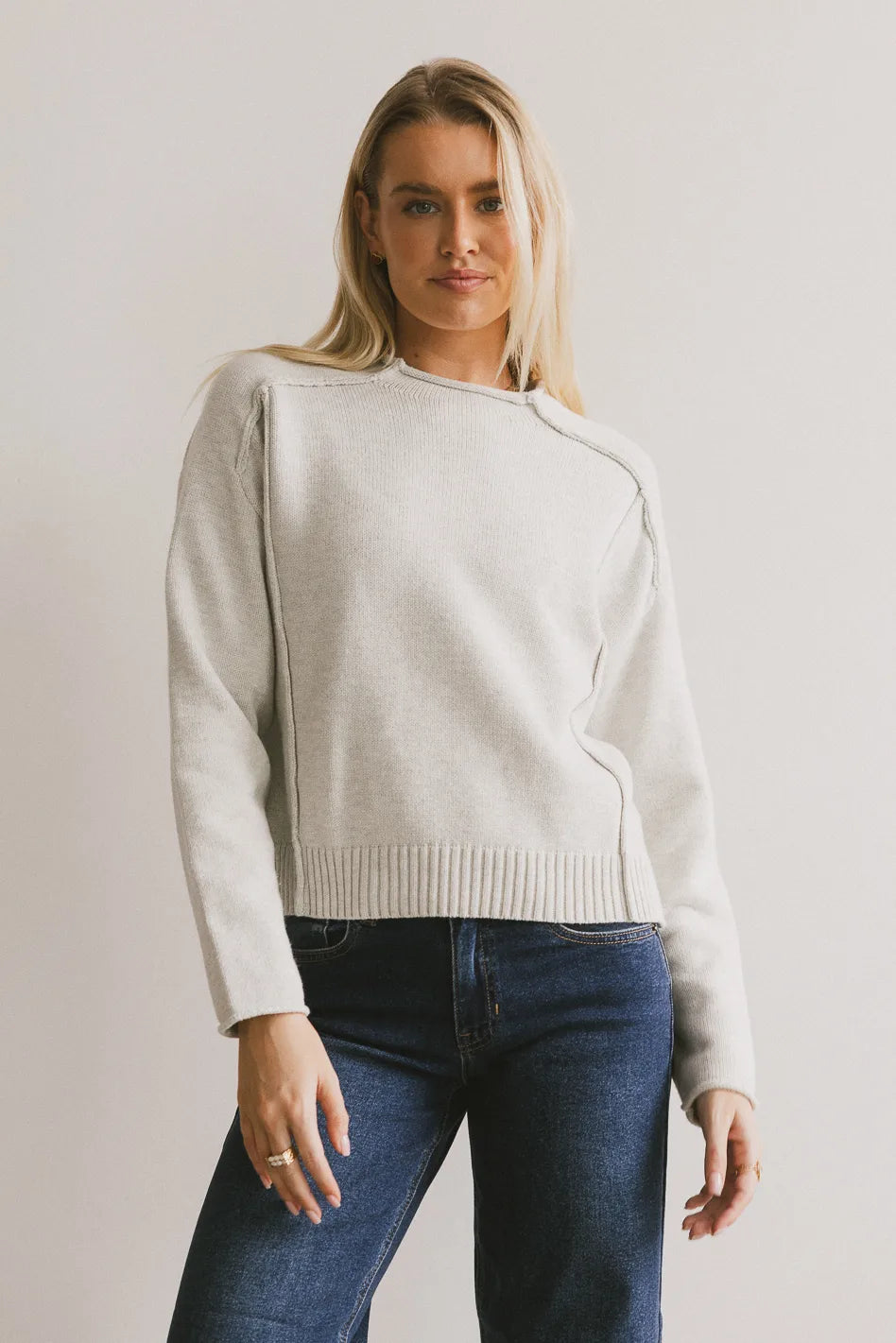 Leander Grey Knit Sweater for Women - Soft & Cozy Pullover for Fall & Winter | Perfect for Casual Outfits, Office Wear & Holiday Gatherings