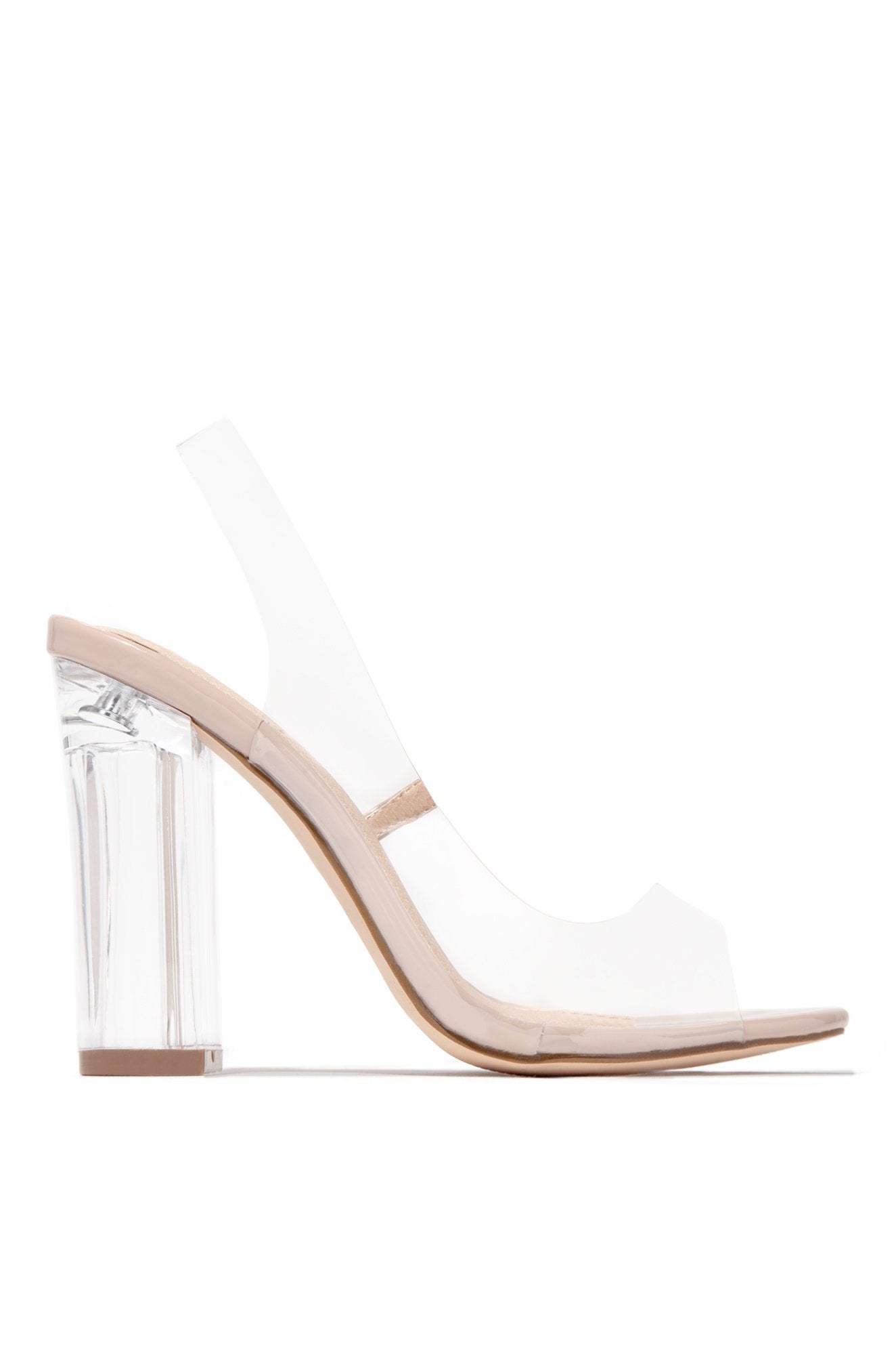 Milani Clear Slingback Heels - Nude Women's Dress Sandals for Party, Wedding & Evening Events | Comfortable Strappy High Heels for Women
