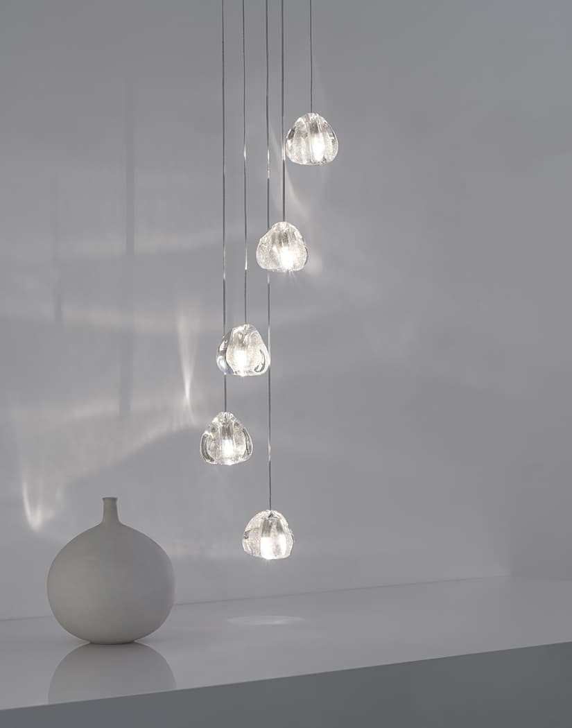 Elegant Crystal Pendant Light - Modern Chandelier for Dining Room, Bedroom & Living Room Decor - Dimmable LED Hanging Lamp for Home & Office Lighting