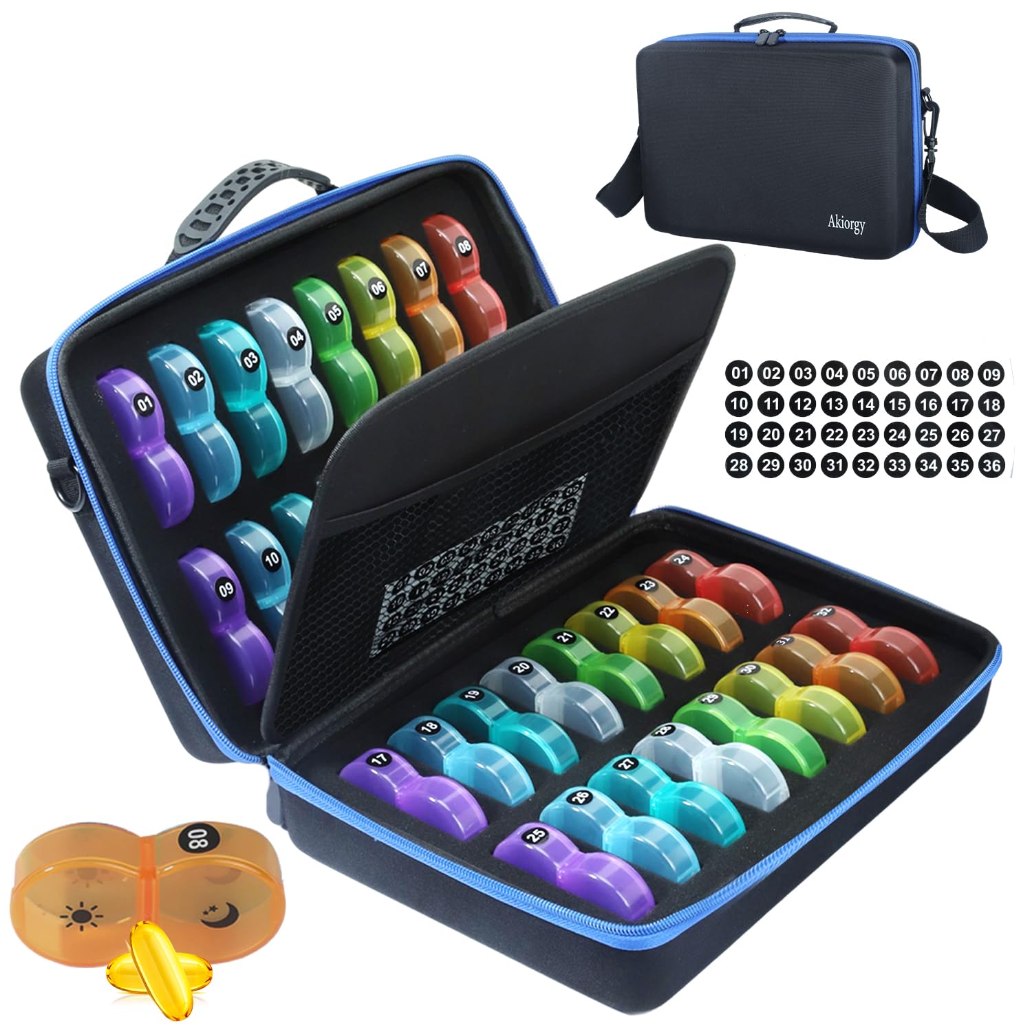 Monthly Pill Organizer Box - 2 Times a Day AM/PM Dispenser with 32 Daily Compartments | Portable Travel Medicine Case for Vitamins, Supplements & Cod Liver Oil | Perfect for Daily Medication Management & Travel