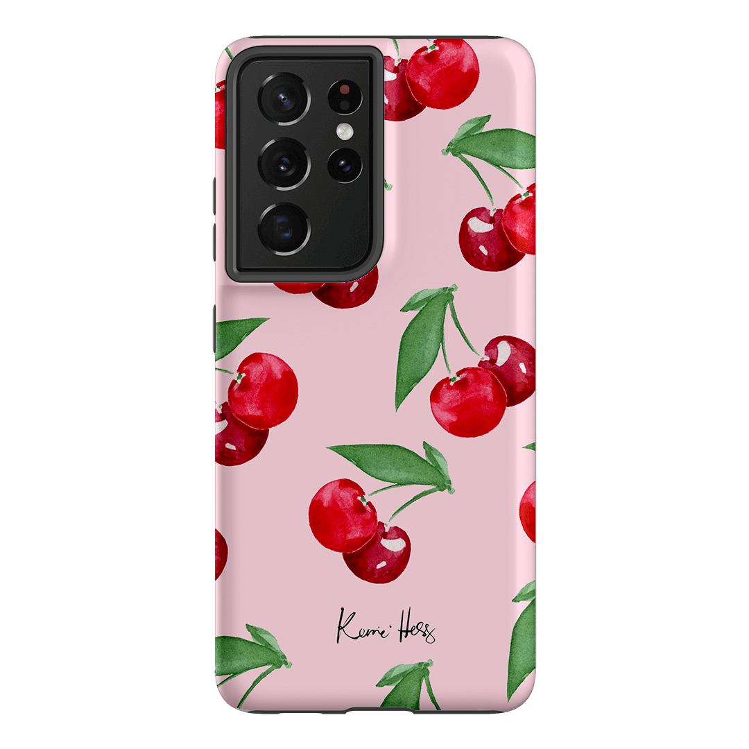 Cherry Rose Floral Pattern Phone Case for iPhone 15 14 13 12 Pro Max - Slim Protective Cover with Non-Slip Grip - Perfect for Everyday Use, Travel & Gift Giving