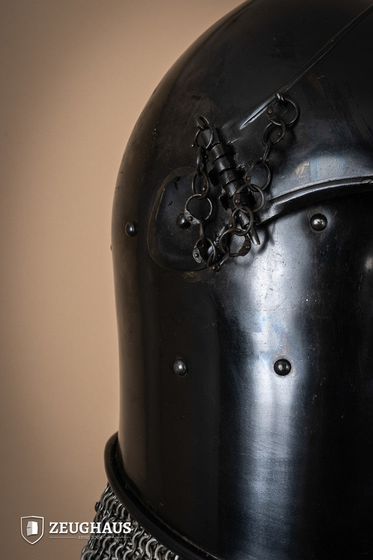Bascinet Avenger 1.6mm Burnished Medieval Helmet - Authentic Knight Armor for LARP, Cosplay & Historical Reenactment
