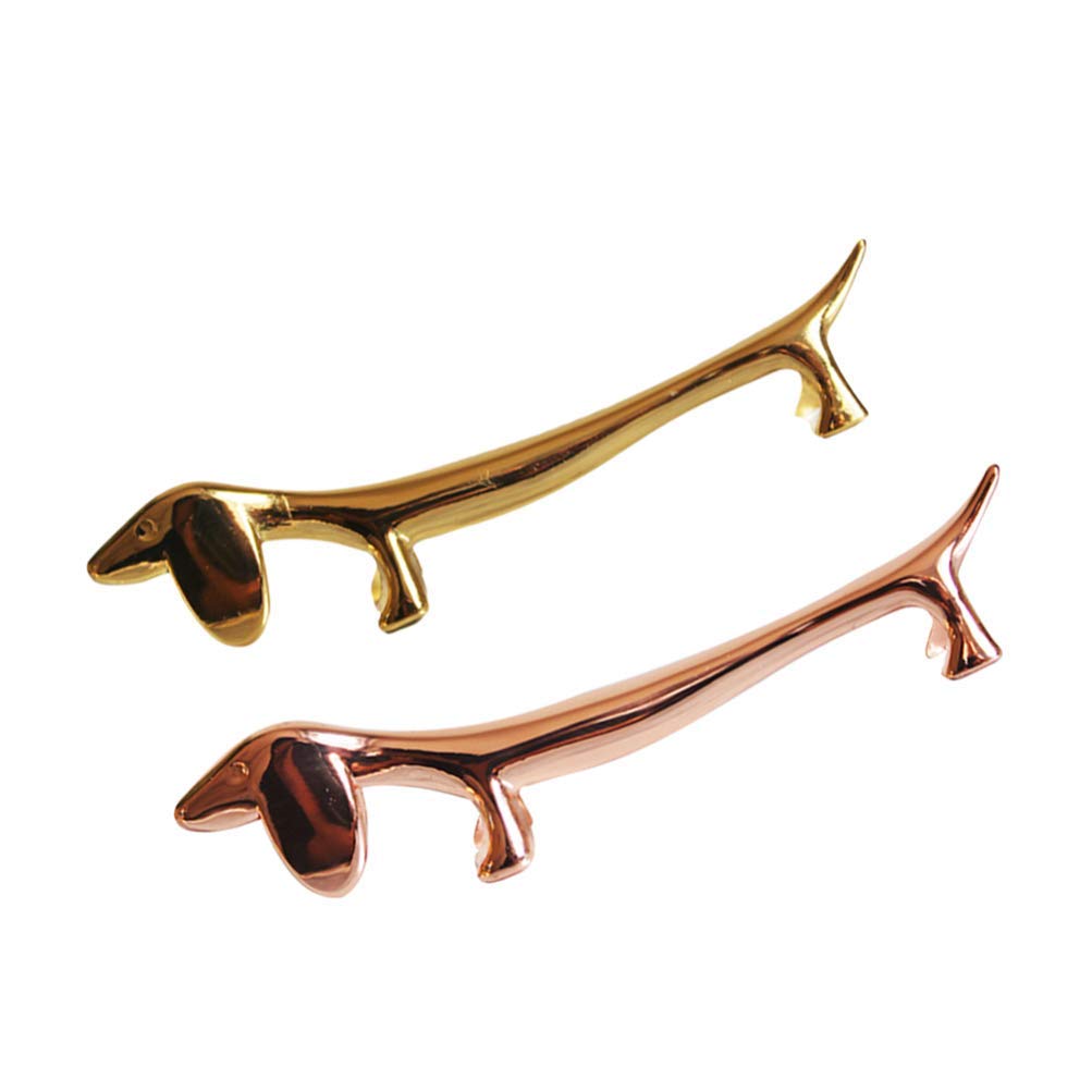2pcs Metal Dog-Shaped Chopstick Rest Holder - Elegant Spoon & Fork Stand for Wedding, Christmas, New Year Dinner Party - Perfect Table Centerpiece Decoration for Asian Cuisine & Holiday Celebrations