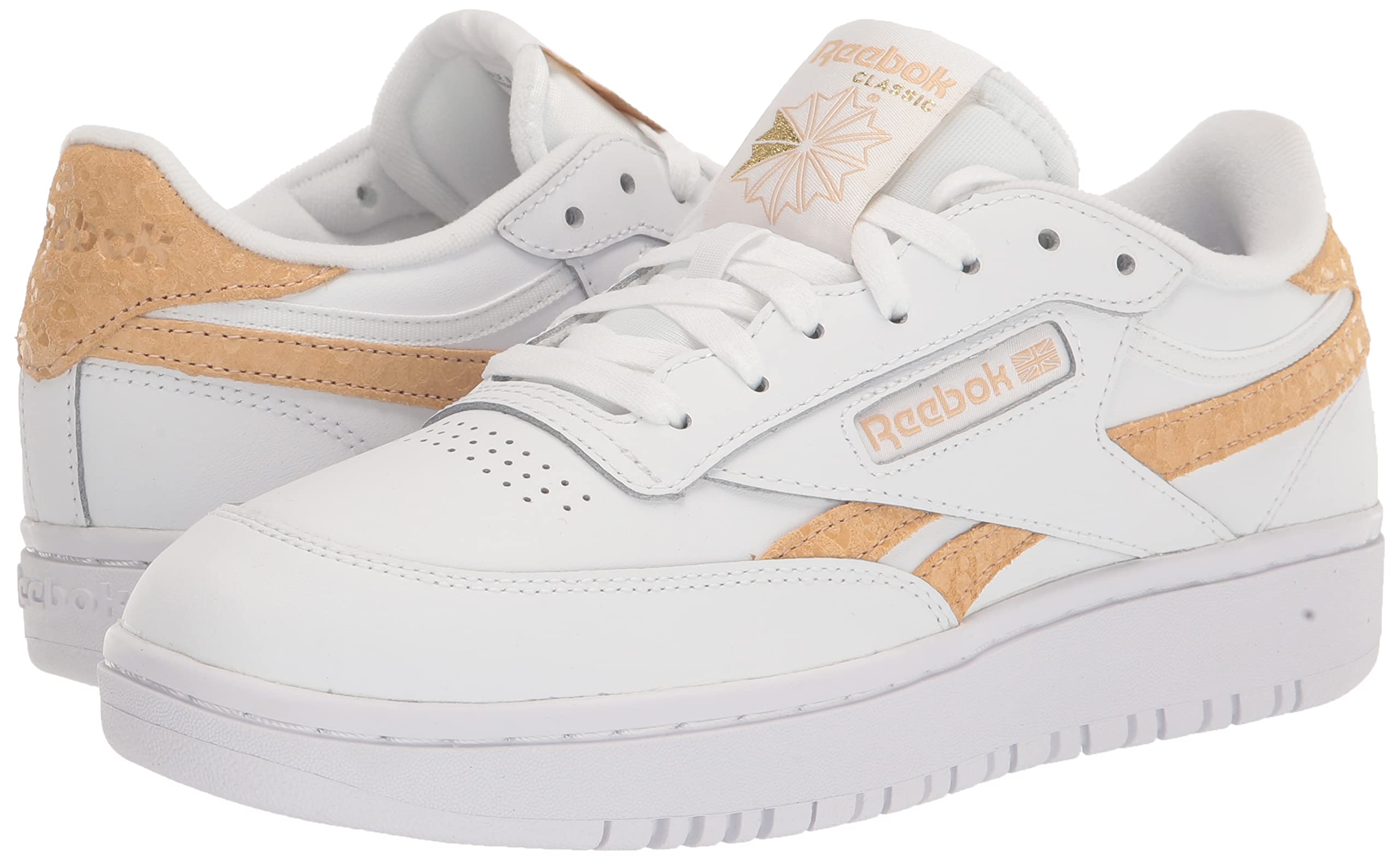 Reebok Women's Club C Double Sneakers - Classic White Leather Tennis Shoes for Women | Casual Wear, Gym, Running & Everyday Comfort