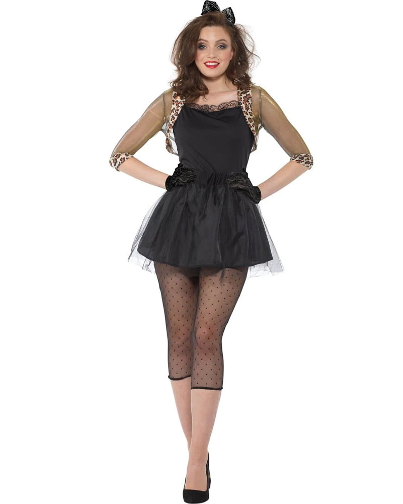 Vintage 1980s Pop Star Costume for Women - Retro 80s Singer Halloween Outfit & Dress Up Party Costume - Perfect for Halloween, Cosplay, and Theme Parties