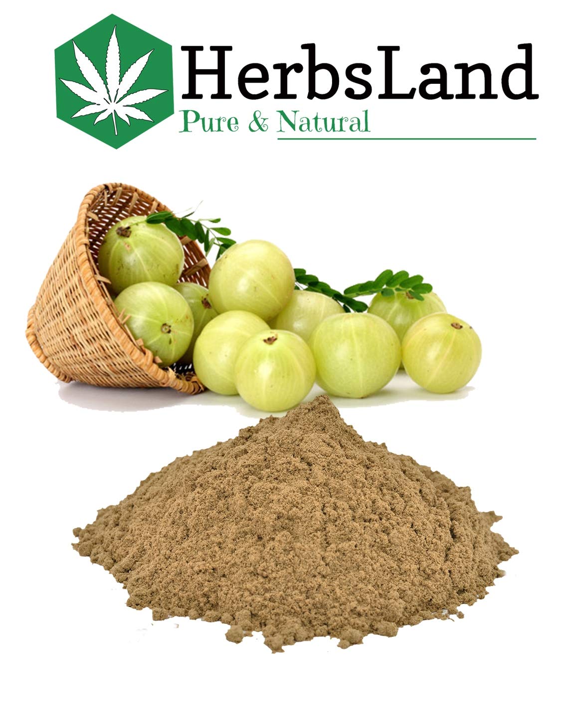HerbsLand® Pure Bio Organic Amla Reetha Bhringraj Henna Leaf Powder - Natural Hair Growth & Anti-Dandruff Treatment | Face & Skin Care | Chemical-Free Shampoo Alternative (125g & 500g) | Perfect for DIY Hair Masks, Scalp Treatments & Natural Beauty Regimens