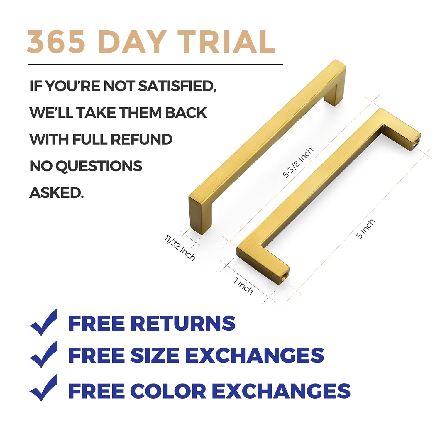 10 Pack Solid Brass 5