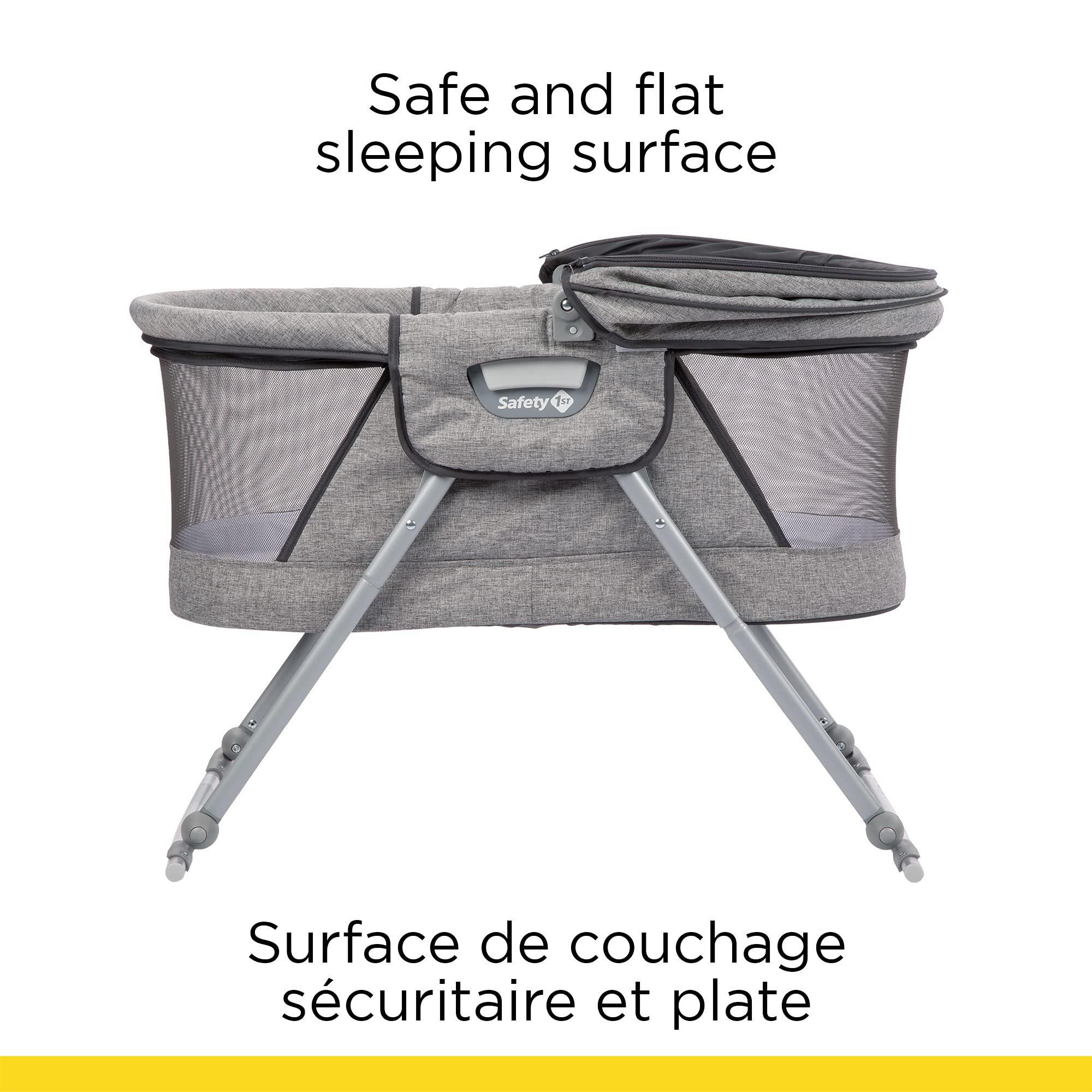 Safety 1st Portable Baby Bassinet with Rocking Motion - Lightweight Travel Crib with Carry Bag, Nightfall Design - Perfect for Nursery, Bedroom & On-the-Go Parenting