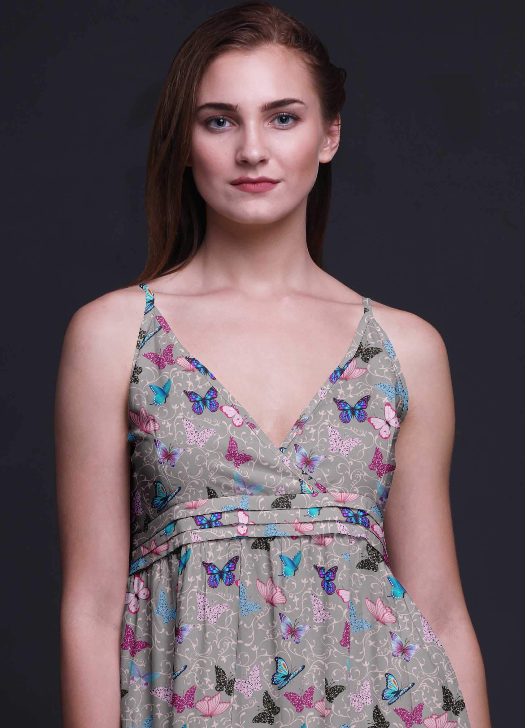 Bimba Women's Printed Sleeveless Bohemian Maxi Dress - Flowy Summer Beach Cover Up, Strappy Sundress for Vacation, Pool Party & Tropical Getaways