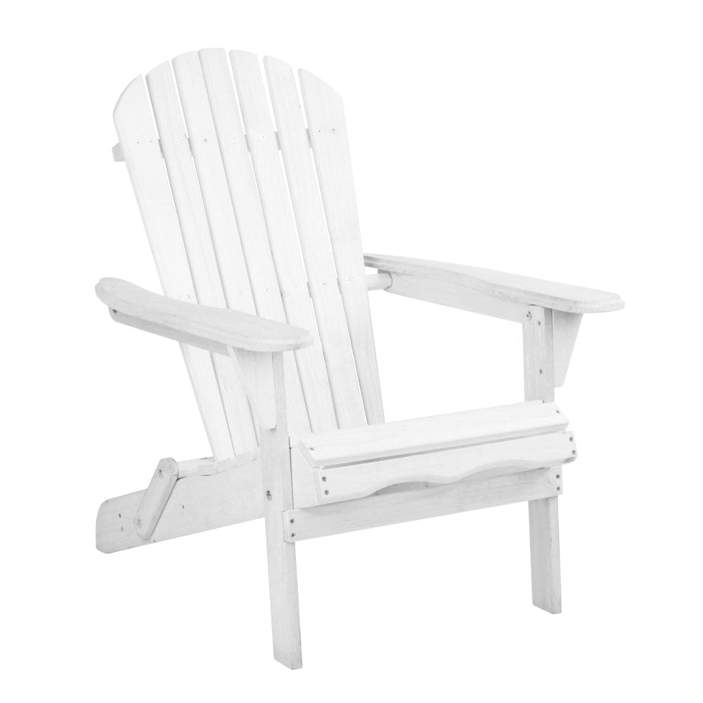 **Adirondack Outdoor Chairs - Foldable Wooden Beach & Patio Furniture - White - Perfect for Backyard, Poolside & Beach Relaxation**