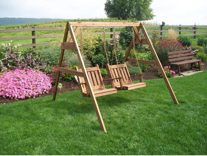 5’2x4 A-Frame Swing Stand for Two Chair Swings - Heavy Duty Outdoor Swing Set for Backyard, Garden, or Patio - Perfect for Relaxing and Family Fun