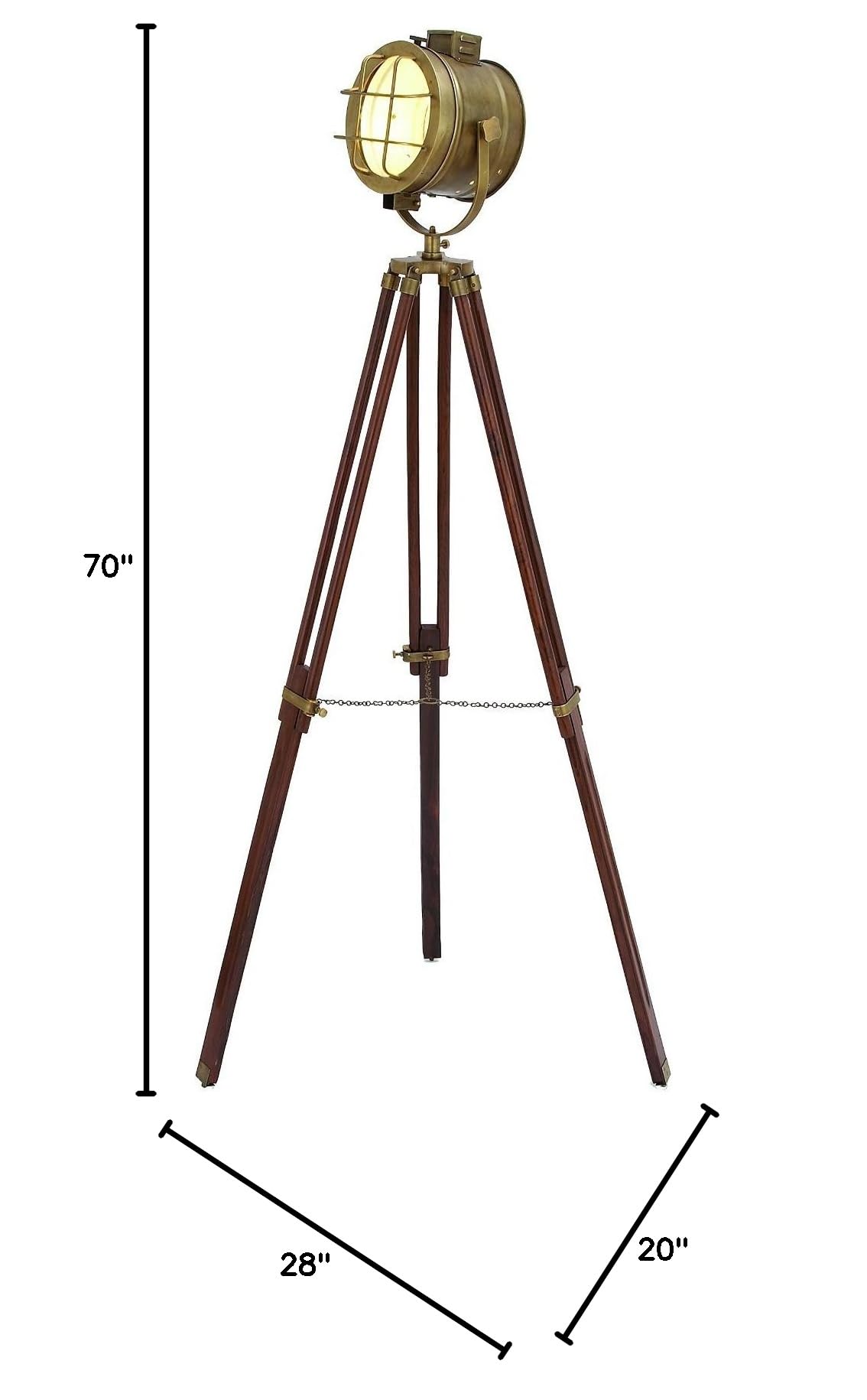NauticalMart Industrial Floor Standing Studio Searchlight Floor Lamp - Adjustable Brightness for Photography, Video & Home Decor - Perfect for Studios, Offices & Living Rooms