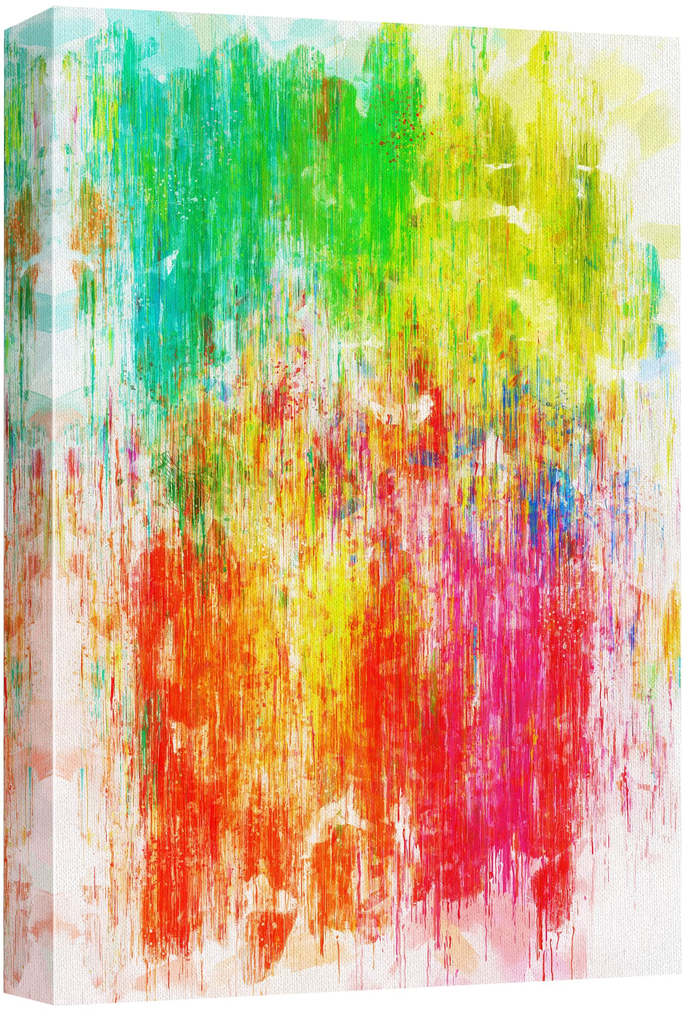 Wall26 Canvas Print - Modern Abstract Rainbow Drip Painting Wall Art with Colorful Strokes & Shapes, 32x48 Inches, Perfect for Living Room, Bedroom & Office Decor | Vibrant Home & Workspace Accent