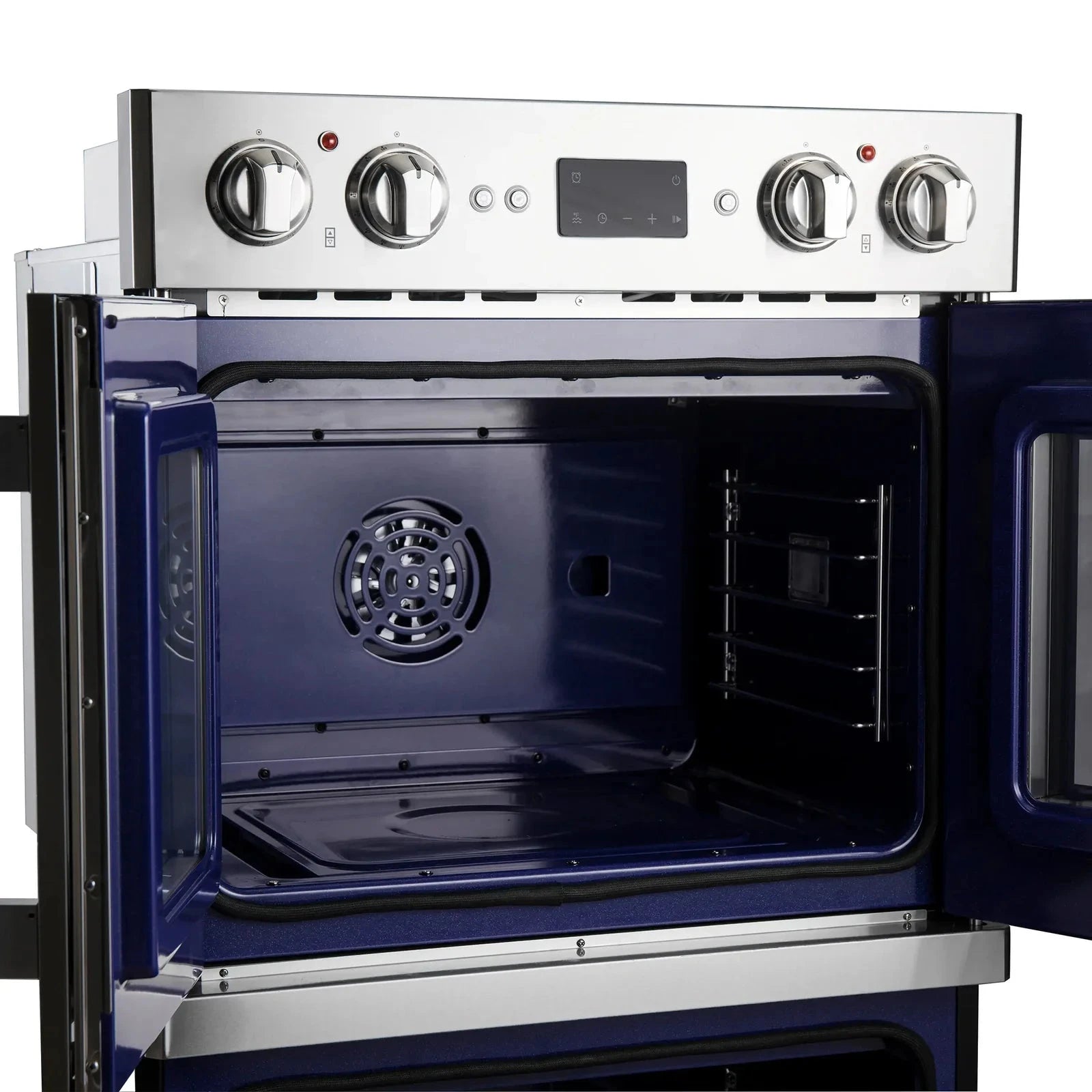 Forno Gallico 30 Inch Electric French Door Double Oven with Convection - Stainless Steel FBOEL1388 for Baking, Roasting & Entertaining