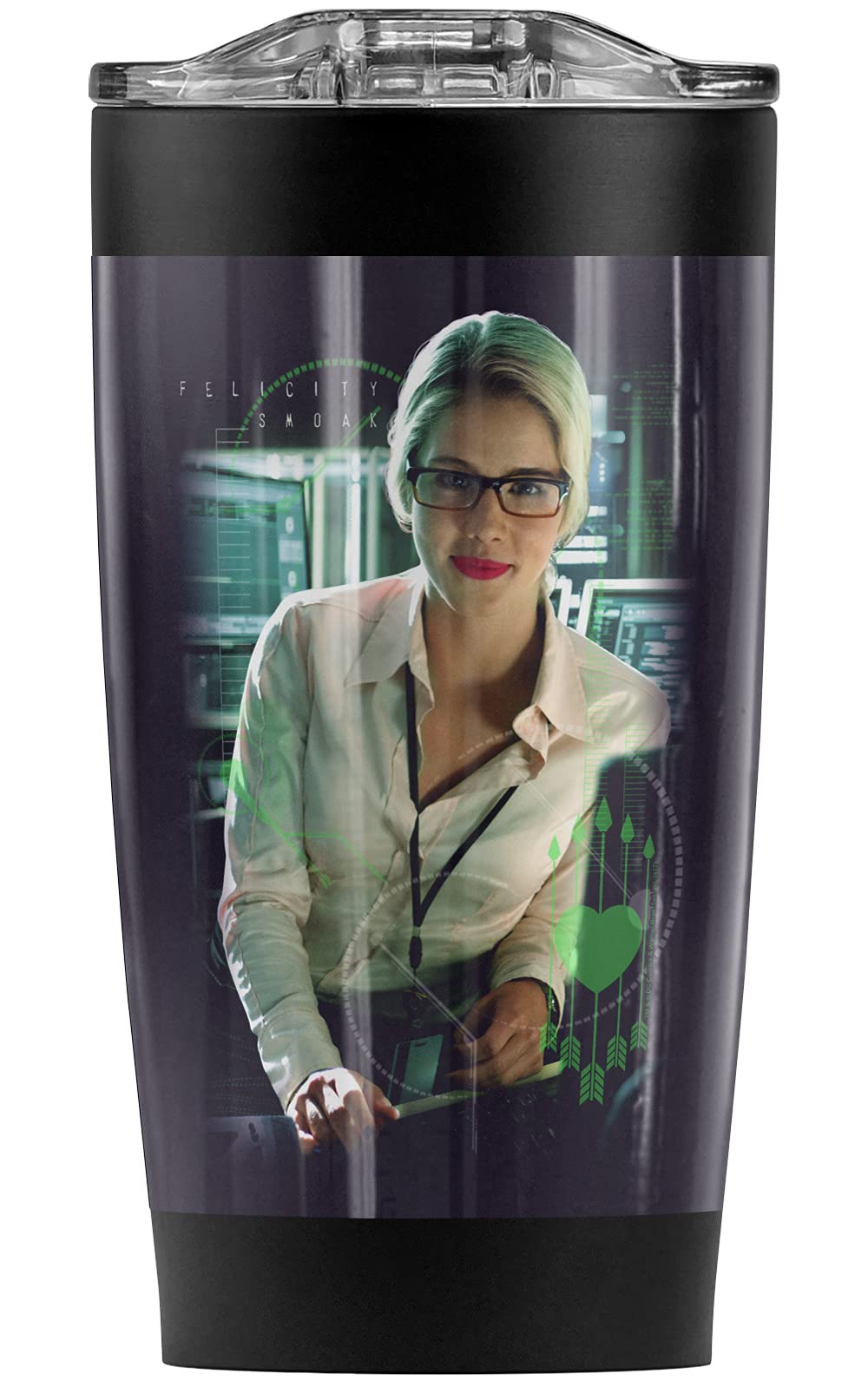 Felicity Smoak Arrow TV Series 20oz Stainless Steel Tumbler - Vacuum Insulated Double Wall Coffee Travel Mug with Leakproof Sliding Lid | Keeps Hot & Cold Beverages for Hours | Perfect for Office, Gym, Commuting & Outdoor Adventures
