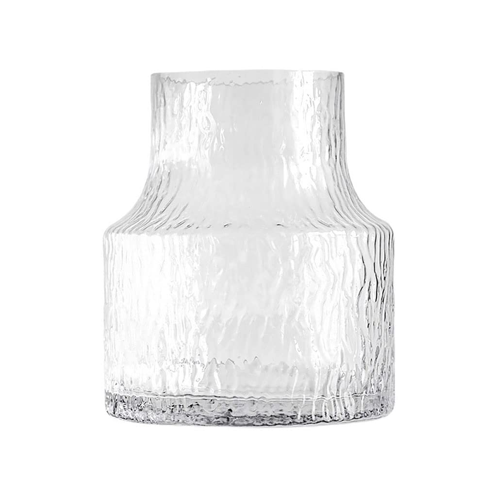 Clear Glass Vase for Flowers - Modern Hydroponic Plant Container - Home & Office Decor - Perfect for Centerpieces, Wedding Decorations, and Indoor Plants (Transparent, One Size)