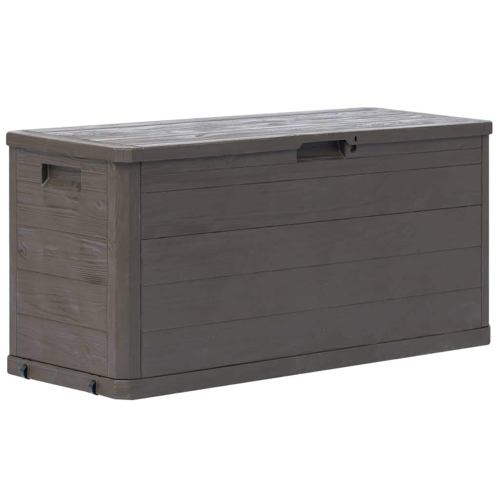 vidaXL 74 Gal Brown Outdoor Garden Storage Box - Lightweight Deck Box for Patio Cushions, Gardening Tools & Toys | Weather-Resistant Storage Solution for Backyard, Poolside & Patio Organization