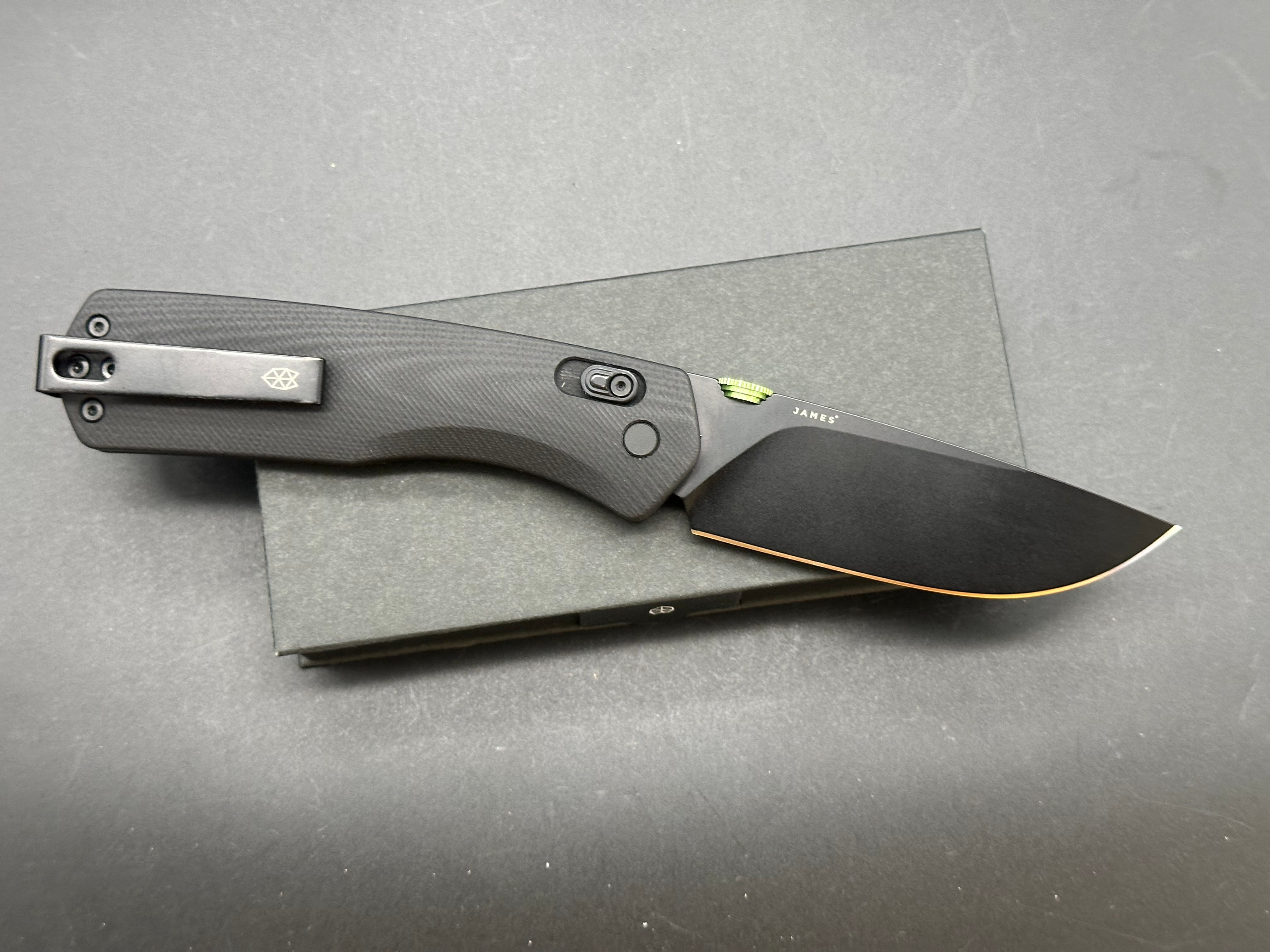 The James Brand Carter XL Ambi Slider Knife - Black G10 Folding Pocket Knife for Outdoor, Camping & Everyday Carry (EDC)